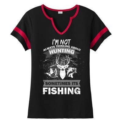 Hunting And Fishing Ladies Halftime Notch Neck Tee