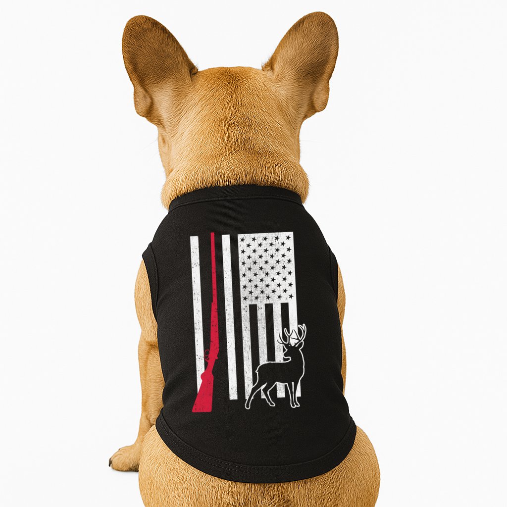 Hunting Deer Rifle Flag Doggie Tank