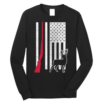Hunting Deer Rifle Flag Long Sleeve Shirt