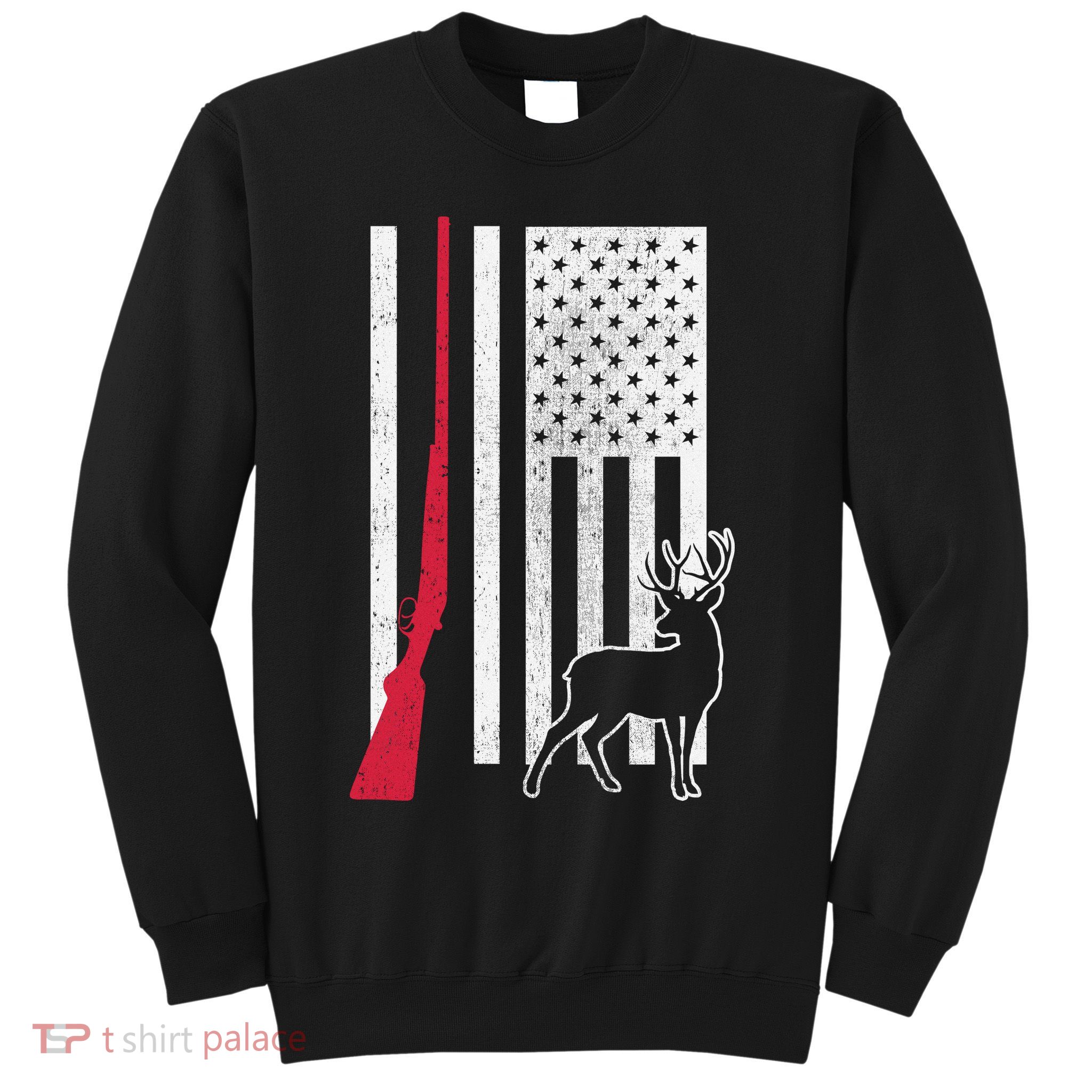 Hunting Deer Rifle Flag Sweatshirt