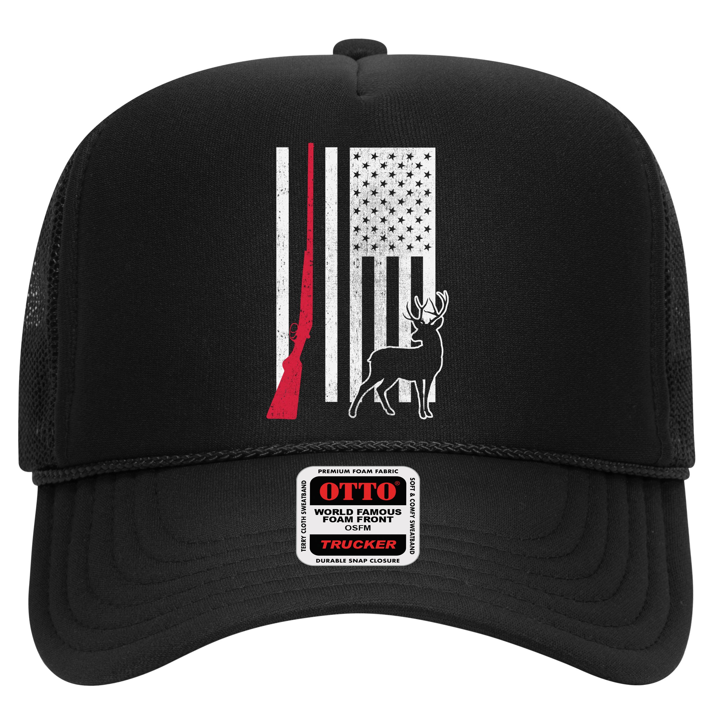 Hunting Deer Rifle Flag Hat