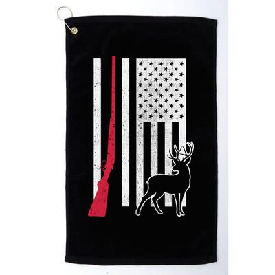Hunting Deer Rifle Flag Golf Towel