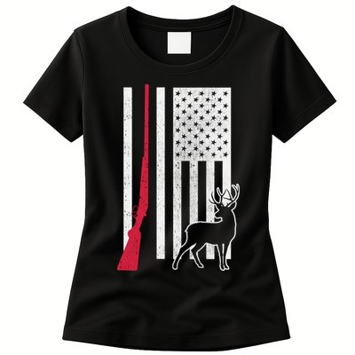 Hunting Deer Rifle Flag Womens T-Shirt