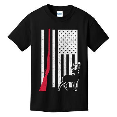 Hunting Deer Rifle Flag Kids T-Shirt