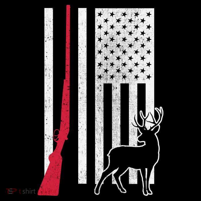 Hunting Deer Rifle Flag Kids T-Shirt