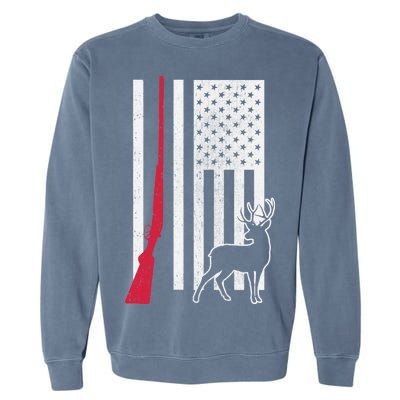 Hunting Deer Rifle Flag Garment-Dyed Sweatshirt