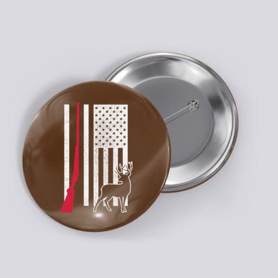 Hunting Deer Rifle Flag Button