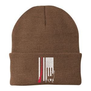 Hunting Deer Rifle Flag Knit Cap Winter Beanie