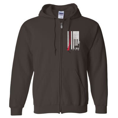 Hunting Deer Rifle Flag Full Zip Hoodie