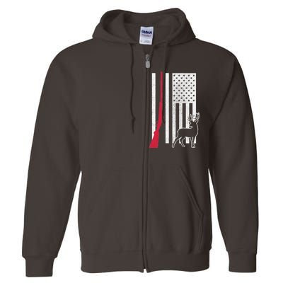 Hunting Deer Rifle Flag Full Zip Hoodie