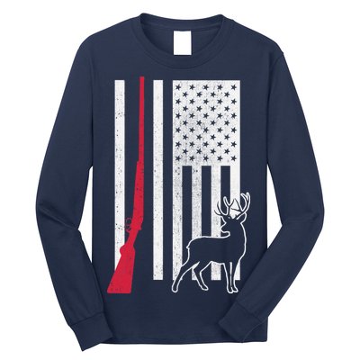 Hunting Deer Rifle Flag Long Sleeve Shirt