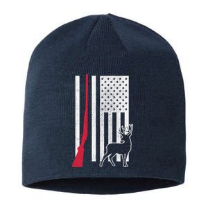 Hunting Deer Rifle Flag Sustainable Beanie