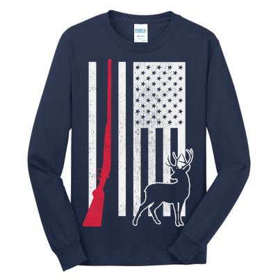 Hunting Deer Rifle Flag Tall Long Sleeve T-Shirt