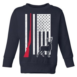 Hunting Deer Rifle Flag Toddler Sweatshirt