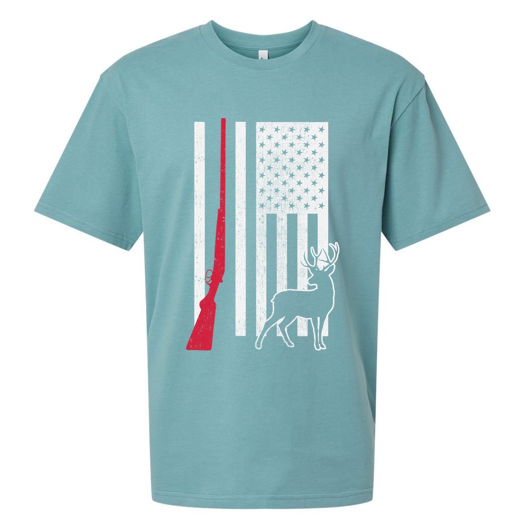 Hunting Deer Rifle Flag Sueded Cloud Jersey T-Shirt