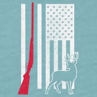 Hunting Deer Rifle Flag Sueded Cloud Jersey T-Shirt
