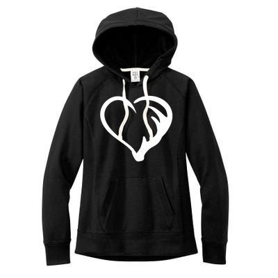 Hunting Fishing Antler Heart Hunter Women's Fleece Hoodie