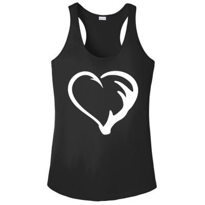 Hunting Fishing Antler Heart Hunter Ladies PosiCharge Competitor Racerback Tank