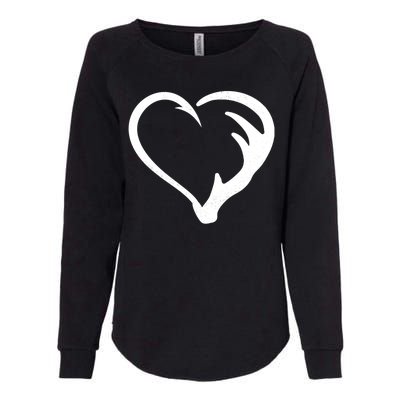 Hunting Fishing Antler Heart Hunter Womens California Wash Sweatshirt