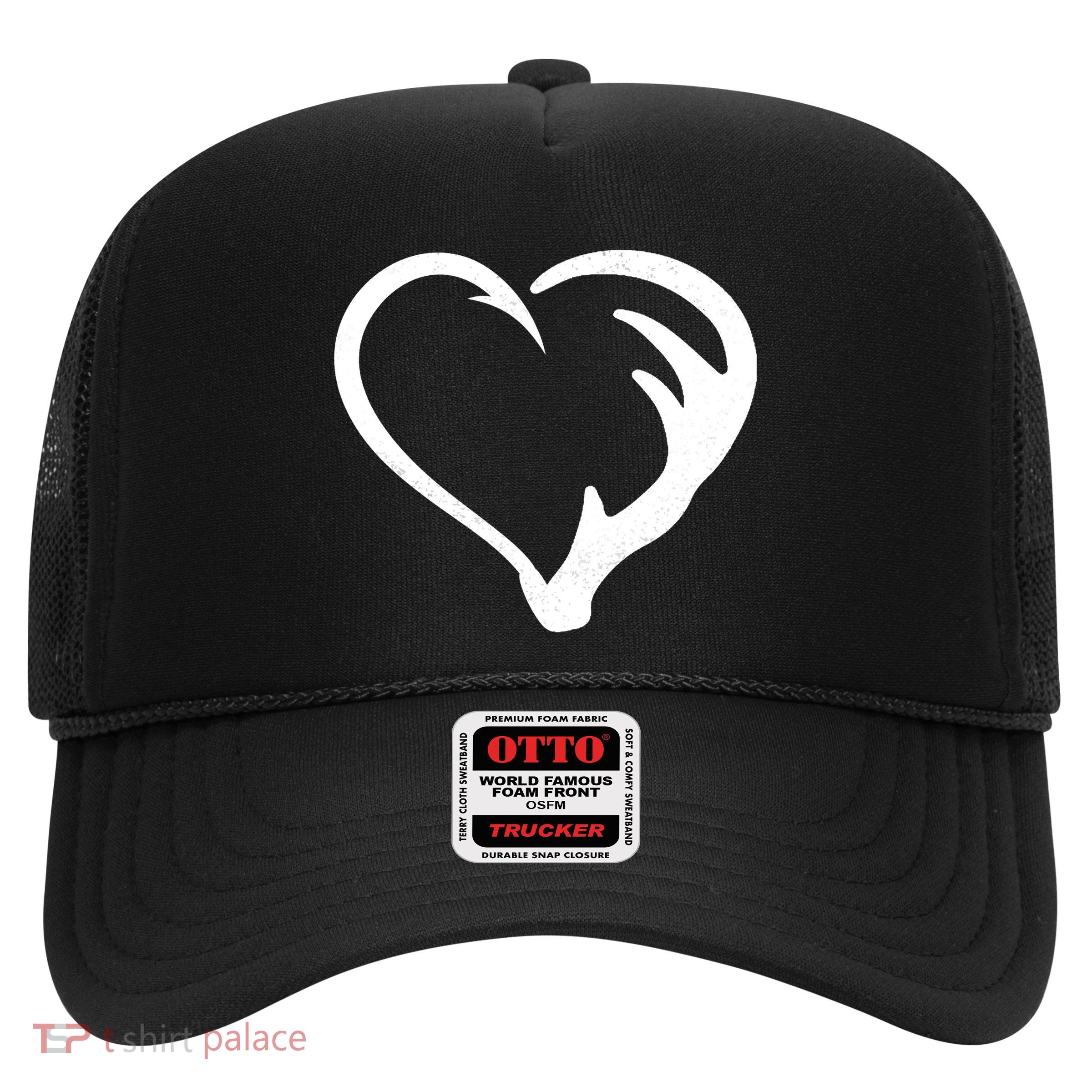 Hunting Fishing Antler Heart Hunter Trucker Hat