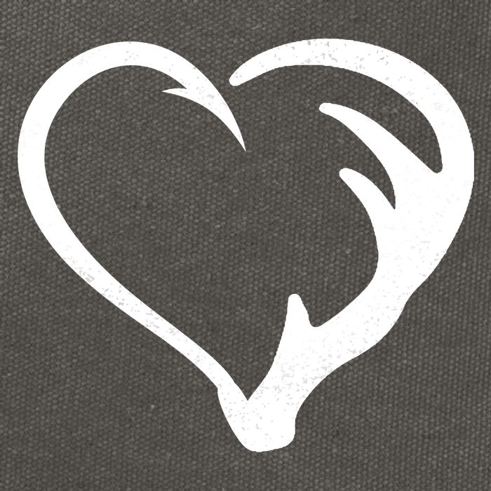 Hunting Fishing Antler Heart Hunter Cotton Canvas Backpack