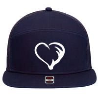 Hunting Fishing Antler Heart Hunter 7 Panel Mesh Trucker Snapback Hat