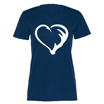 Hunting Fishing Antler Heart Hunter Women's Momentum V-Neck T-Shirt