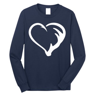 Hunting Fishing Antler Heart Hunter Long Sleeve Shirt