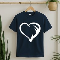 Hunting Fishing Antler Heart Hunter T-Shirt