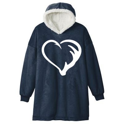 Hunting Fishing Antler Heart Hunter Hooded Wearable Blanket