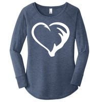 Hunting Fishing Antler Heart Hunter Women's Perfect Tri Tunic Long Sleeve Shirt