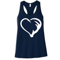 Hunting Fishing Antler Heart Hunter Women's Racerback Tank