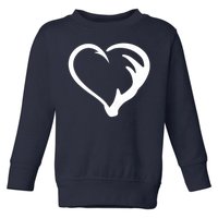 Hunting Fishing Antler Heart Hunter Toddler Sweatshirt