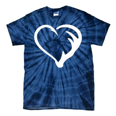 Hunting Fishing Antler Heart Hunter Tie-Dye T-Shirt