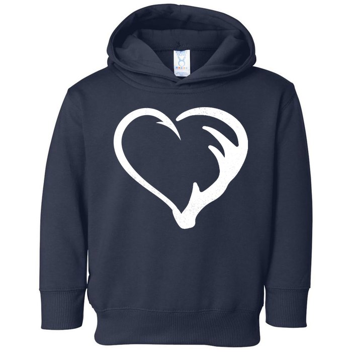 Hunting Fishing Antler Heart Hunter Toddler Hoodie