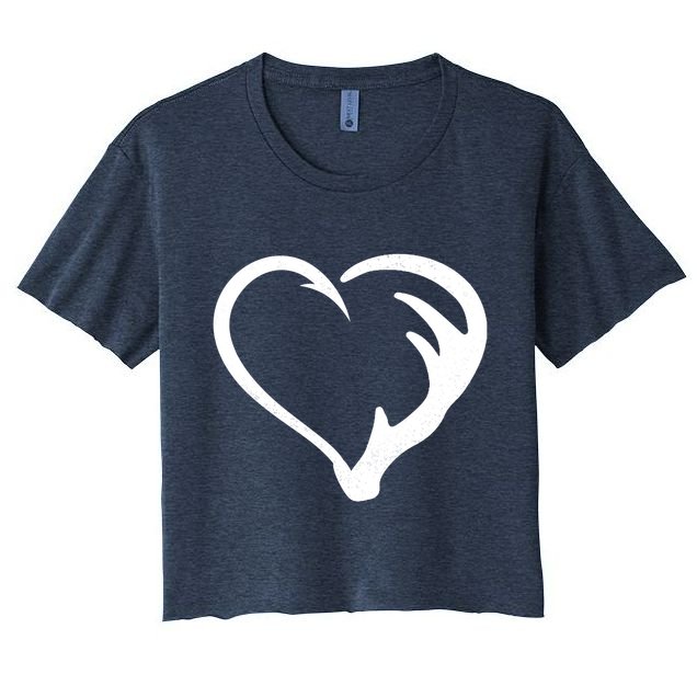 Hunting Fishing Antler Heart Hunter Crop Top