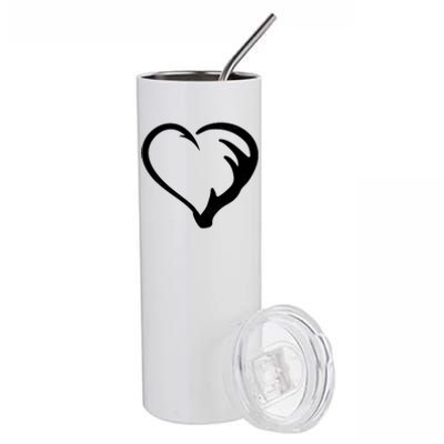 Hunting Fishing Antler Heart Hunter Stainless Steel Tumbler