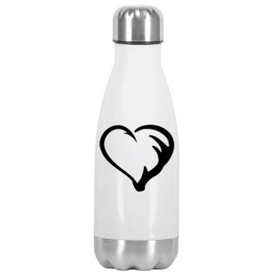 Hunting Fishing Antler Heart Hunter Stainless Steel Insulated Water Bottle