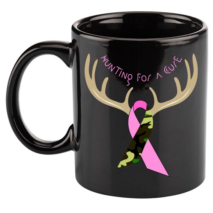 Hunting For A Cure Breast cancer 11oz C Handle Ceramic Mug