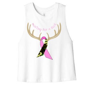 Hunting For A Cure Breast cancer Women's Racerback Cropped Tank