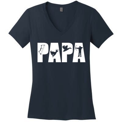 Hunting Papa Women's V-Neck T-Shirt