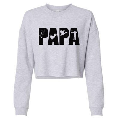 Hunting Papa Cropped Pullover Crew