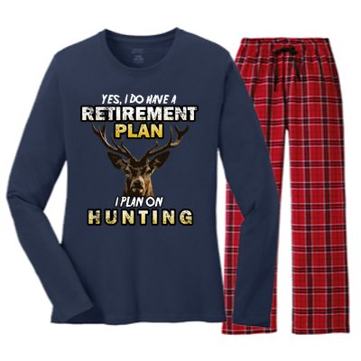 Hunting Retirement Plan  Women's Long Sleeve Flannel Pajama Set 