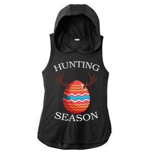 Hunting Season Deer Easter Egg Ladies PosiCharge Tri-Blend Wicking Draft Hoodie Tank