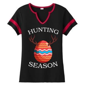 Hunting Season Deer Easter Egg Ladies Halftime Notch Neck Tee