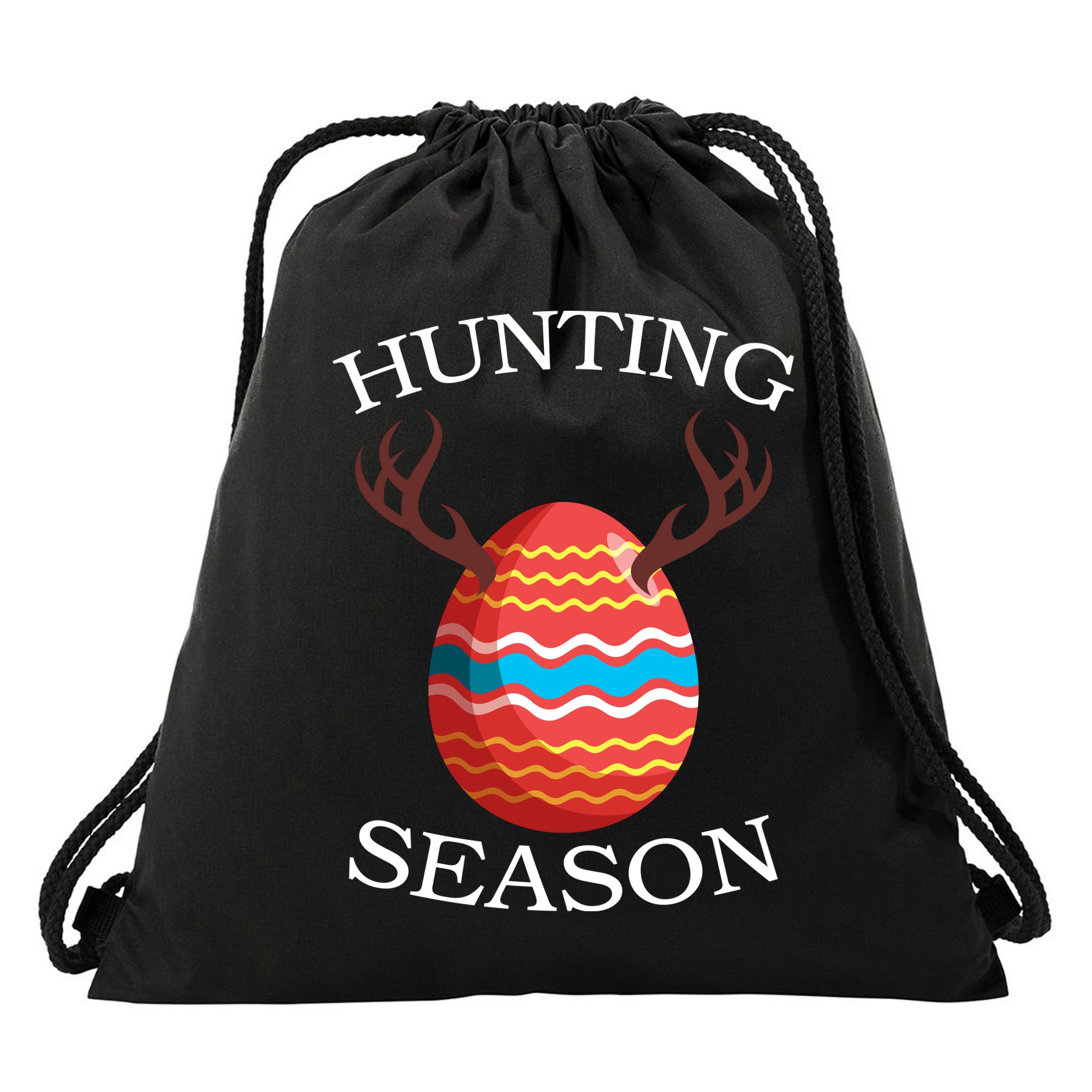 Hunting Season Deer Easter Egg Drawstring Bag