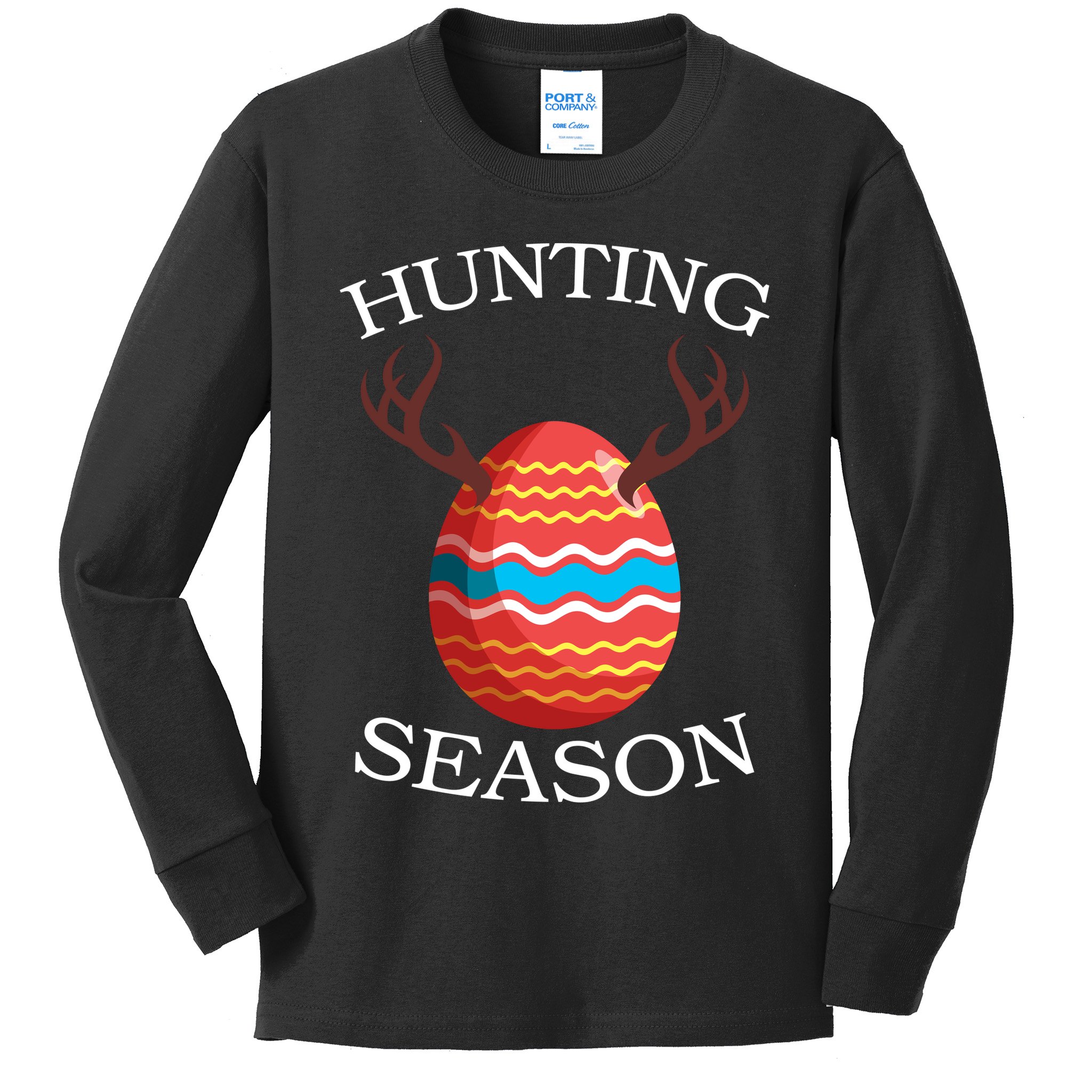 Hunting Season Deer Easter Egg Kids Long Sleeve Shirt