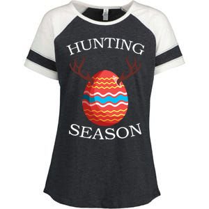 Hunting Season Deer Easter Egg Enza Ladies Jersey Colorblock Tee