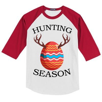 Hunting Season Deer Easter Egg Kids Colorblock Raglan Jersey