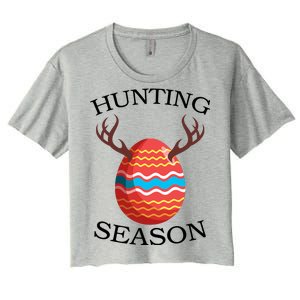 Hunting Season Deer Easter Egg Women's Crop Top Tee